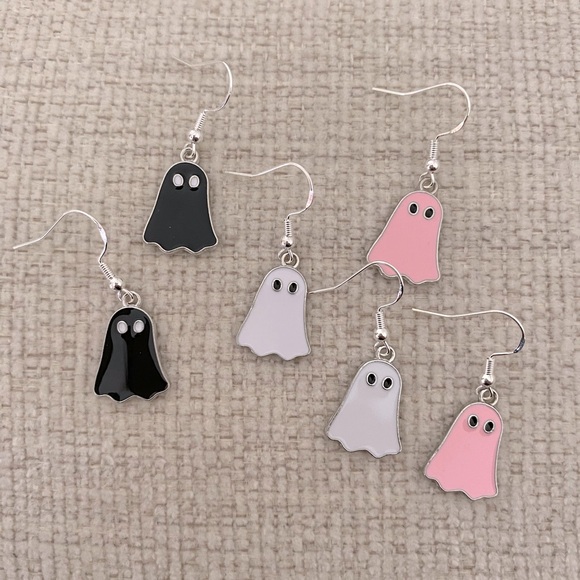 Tiffany Epiphany Jewelry - 1 Pair Silver Ghost Earrings in Pink, Black, OR White NWT